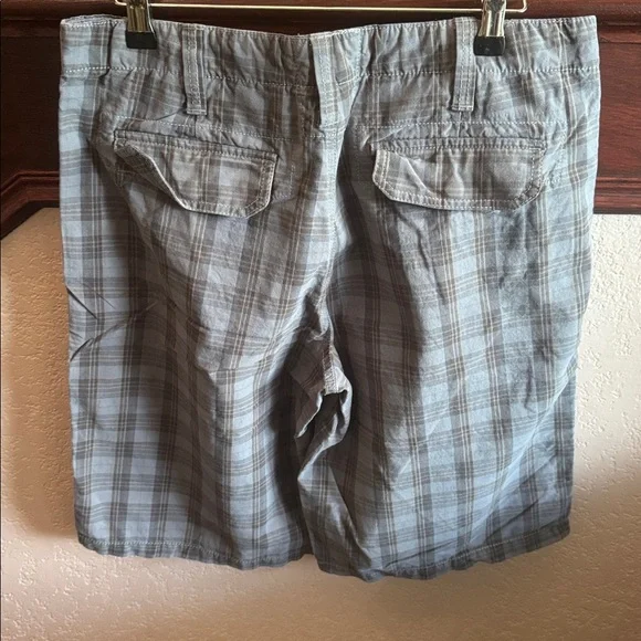 Express Men's Size 30 Plaid Shorts in Gray Preppy Grunge Casual Shorts Pre-owned - Picture 5 of 6